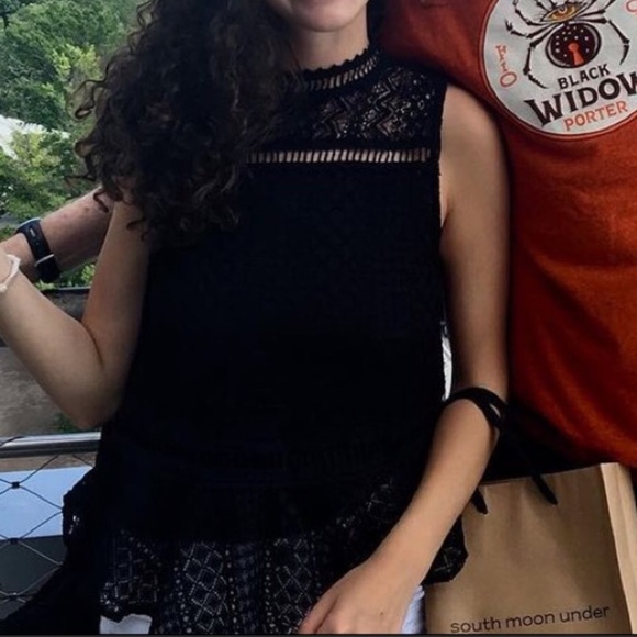 Black lace ruffle blouse - Picture 2 of 9